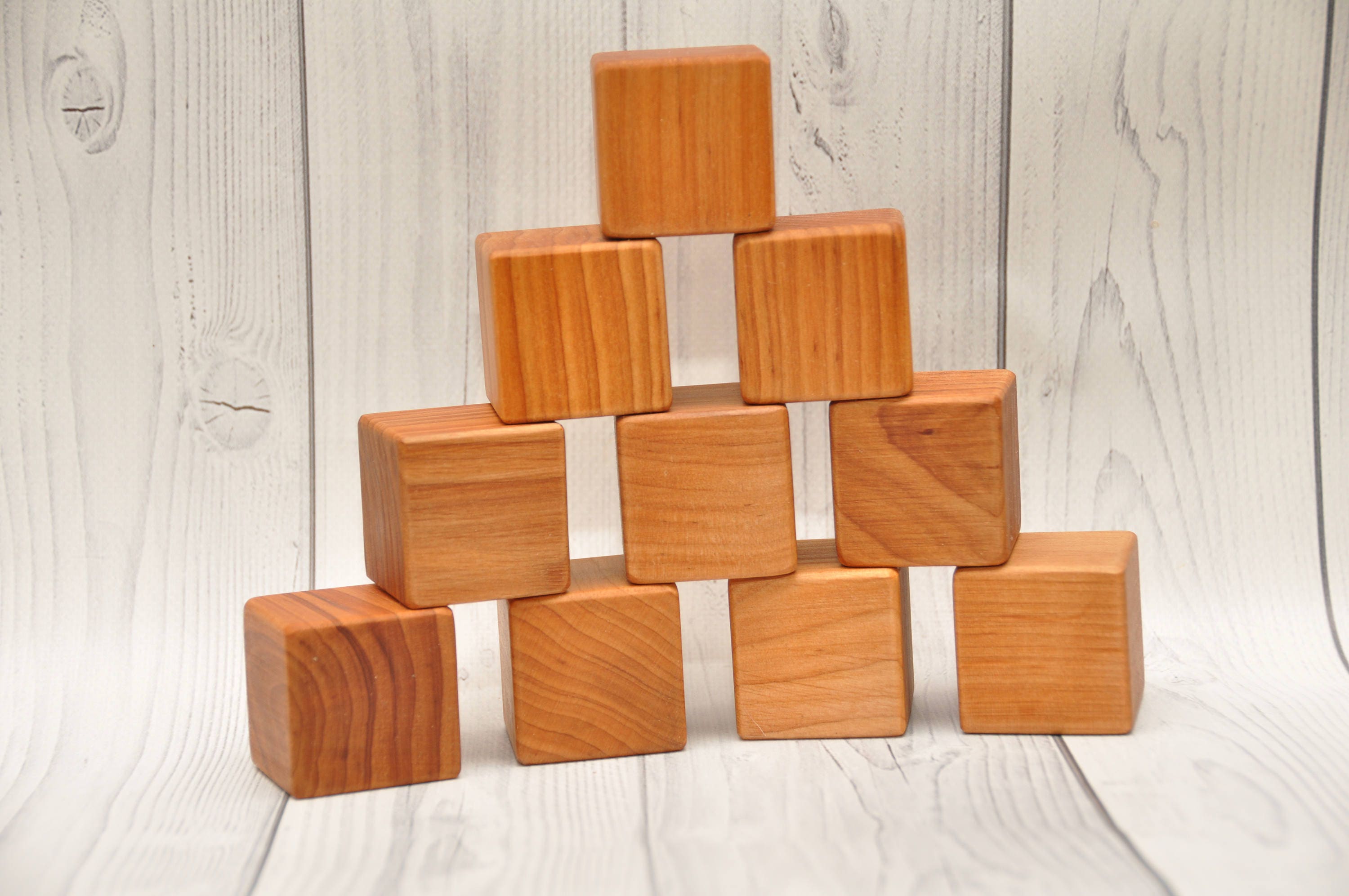 Wooden Blocks 16 pcs Baby Building Blocks Unpainted Wood | Etsy