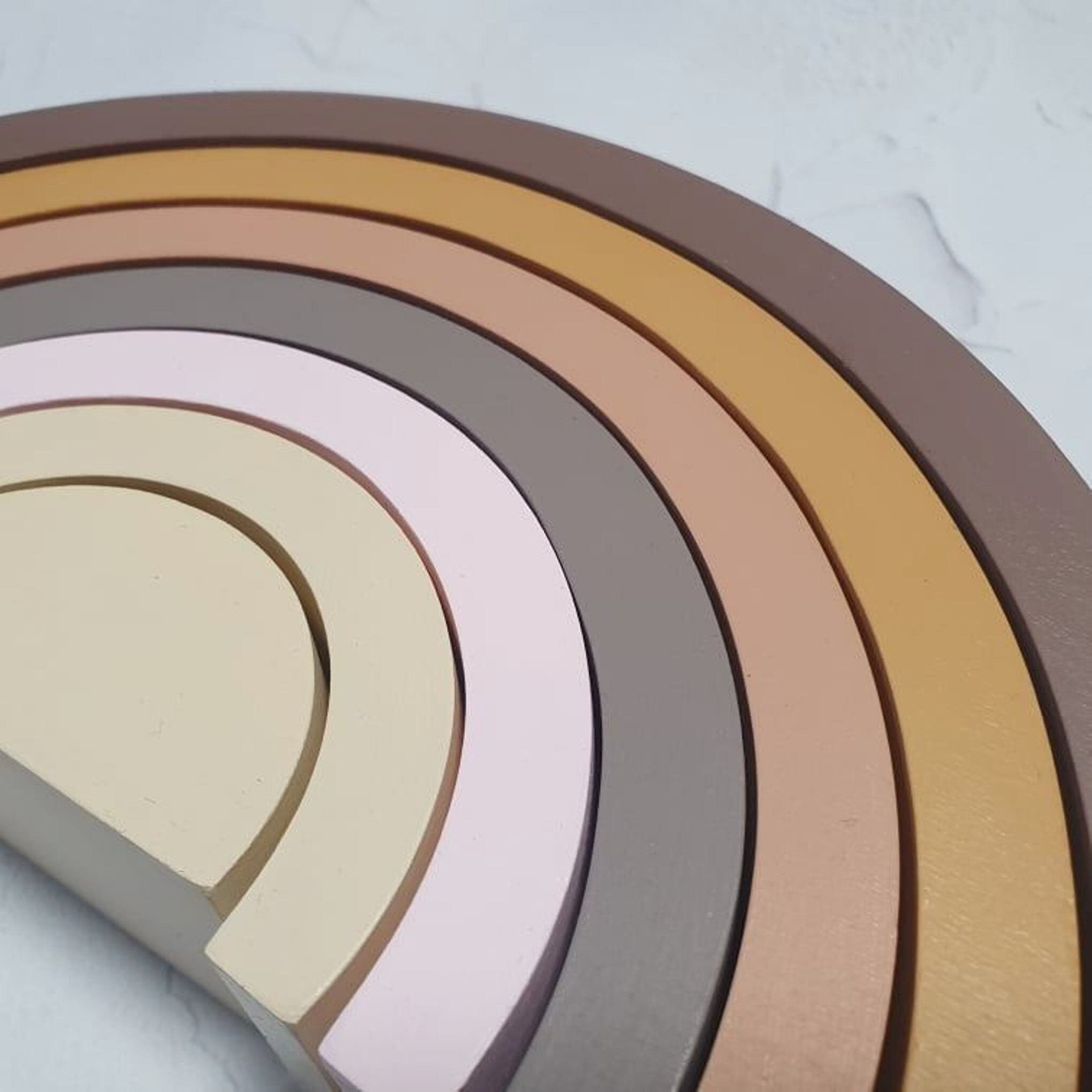 Apilador arco iris de madera de la tierra arco iris | Etsy