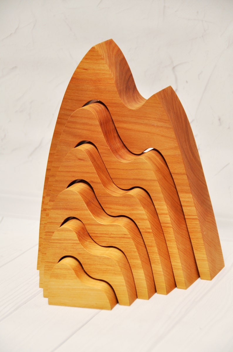 Large Mountain Stacker Wooden Arch Waldorf Toy Eco Toy Etsy