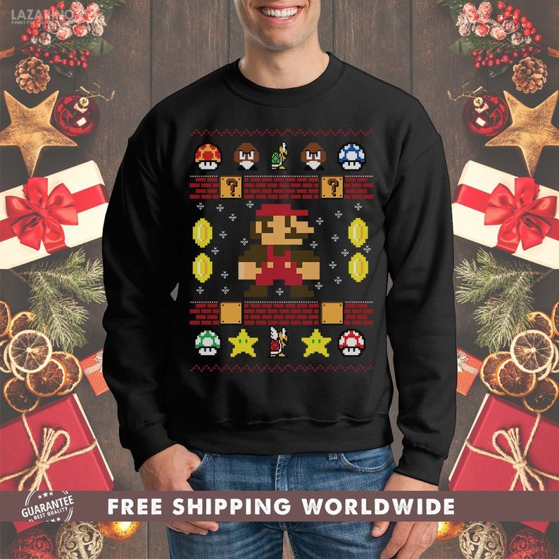 super mario xmas sweater
