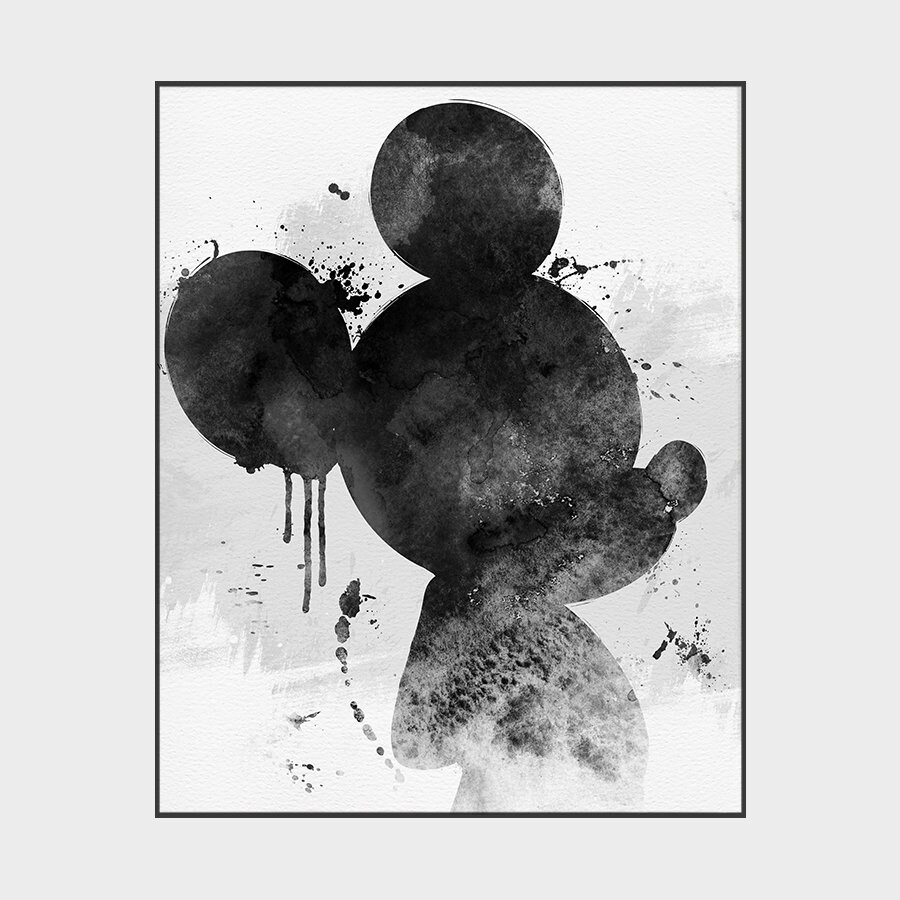 Mickey watercolor art print disney wall art disney poster Etsy
