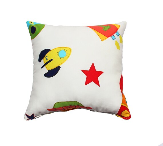 Rockets Pillow Cover YellowOrangeRed Rocket pillow case | Etsy