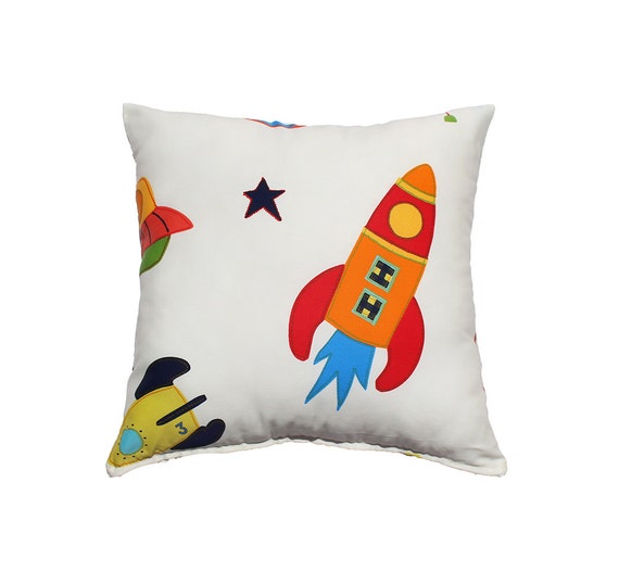Rockets Pillow Cover YellowOrangeRed Rocket pillow case | Etsy