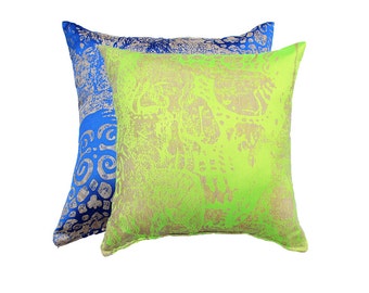 Neon Skull Pillow Cover