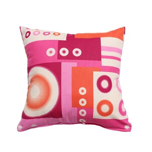 Circles Pillow Cover - Fucsia, Orange & White