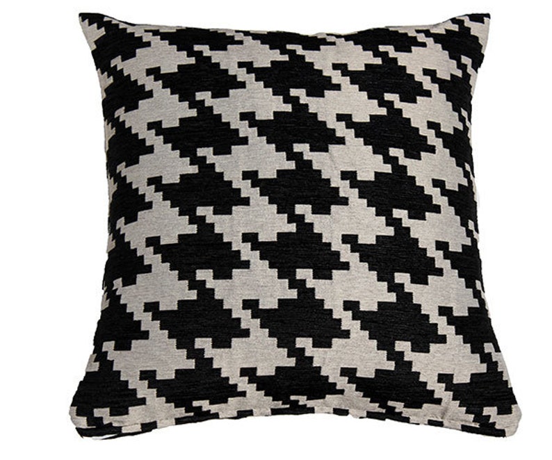 Houndstooth Pillow Cover Yellow Gray Etsy