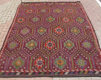 Turkish Small Kilim,20x38 inc 52x95 cm,Turkish Anatolian Handmade Vintage Kilim Rug Wool kilim Rug Home Decor kilim Rug pink kilim Rug