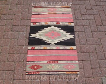 Small kilim rug,2\u201965\u201dx2\u201922\u201dfeet,81x68cm,handmade turkish tablecloth rug,Vintage small turkish kilim rug,small decorative kilim rug