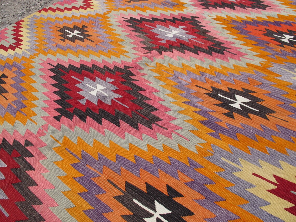 Stammes-Türkische Kelim Teppich große Fläche Kelim Teppiche | Etsy