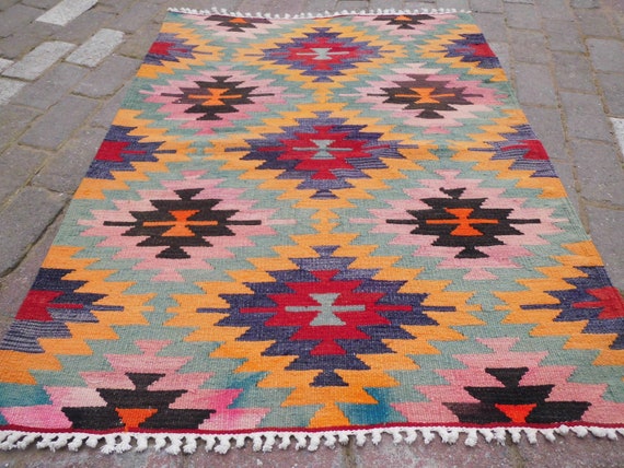 Türkischen Kelim Teppiche bunten Teppich outdoor Teppich | Etsy