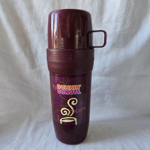Vintage Dunkin&#39; Donuts Thermos. Maroon