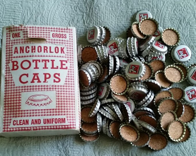 123 Vintage 7UP Cork Bottle Caps With Anchorlok Box Etsy