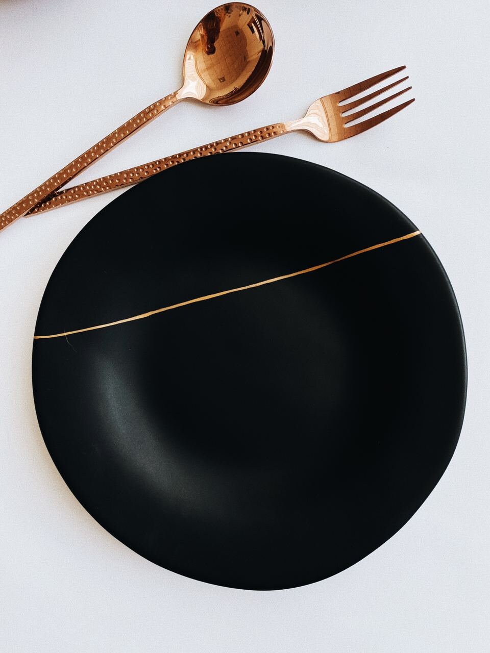 Black and gold serving plate Luncheon goth dinnerware Etsy