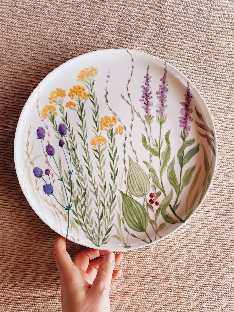 Botanical Ceramic Porcelain Dinnerware Plate With Tiletiletesto