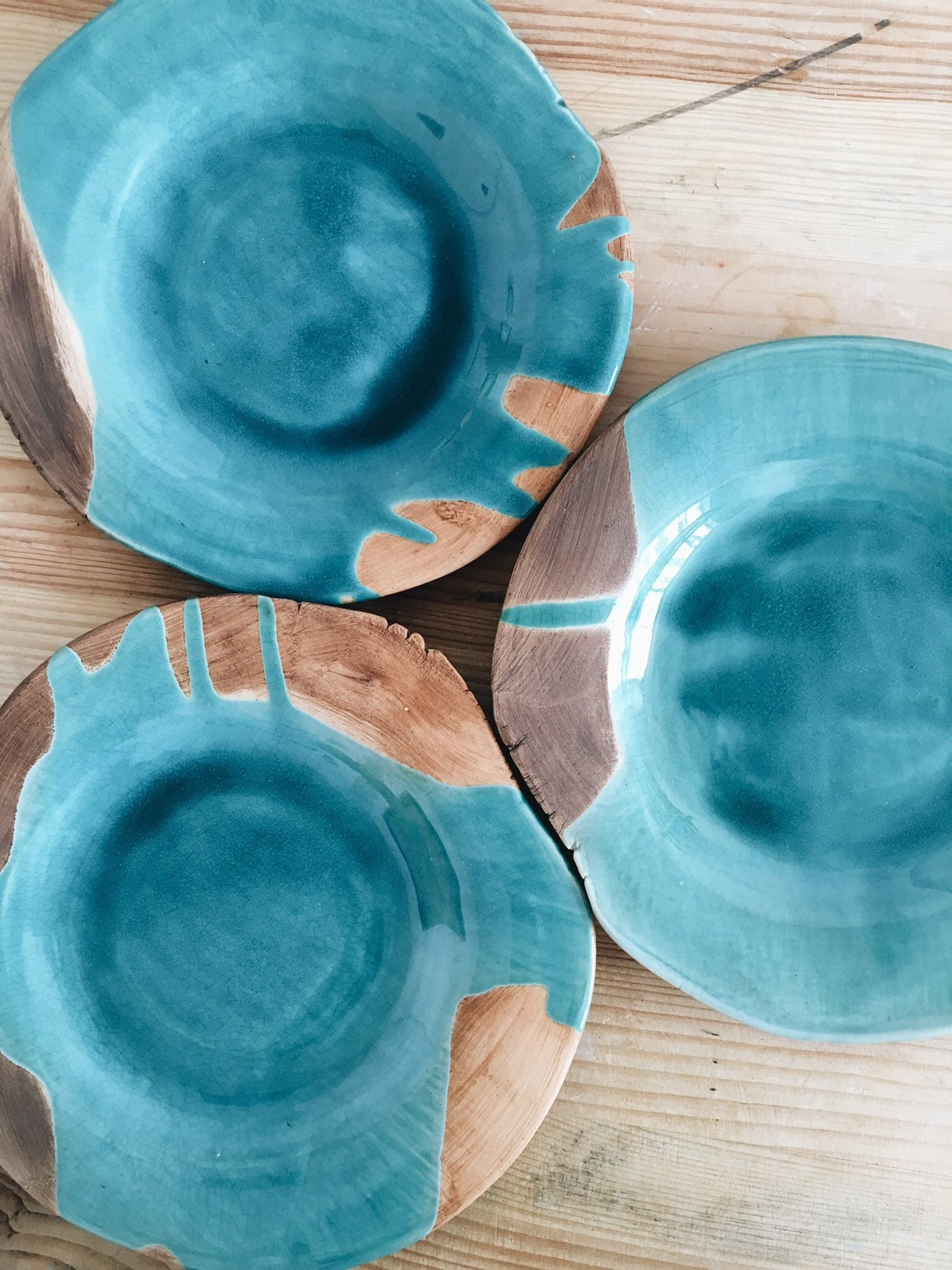 Turquoise ceramic dinner plate Blue handmade pottery Etsy