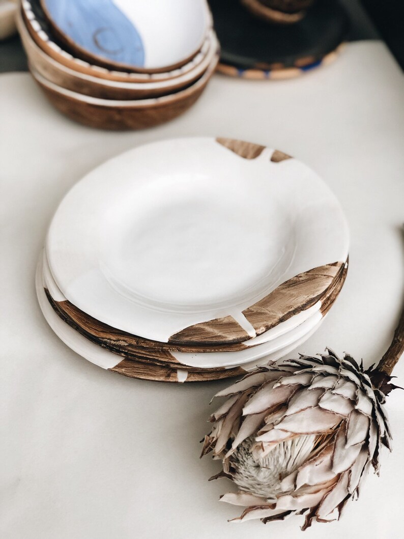 White Dinner Plate for Home Handmade Pottery Dinnerware Etsy