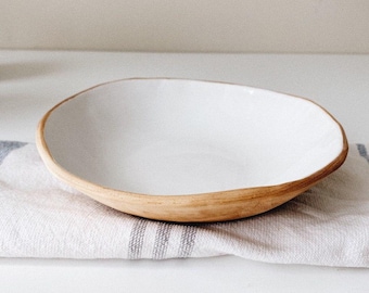 Wabi Sabi white clay breakfast bowl - Simple ceramic ice cream bowl - Salad or soup bowls - Julia Pilipchatina, Tiletiletesto