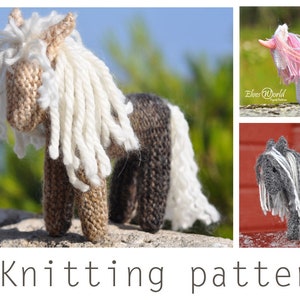 Knitting patterns Horse Toy PDF Toy knitting pattern DIY knit Amigurumi Horse pattern Soft knitted toy Animal Pattern deal Knit toys Unicorn image 1