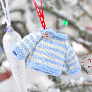 Knitting patterns Christmas Ornament Ugly Sweater Christmas tree pattern Home Decor Hanging Decoration DIY knit image 1