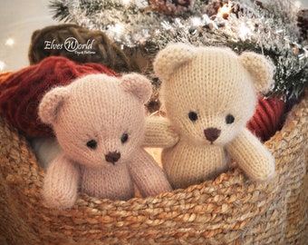 Teddy Bear knitting pattern, Knitted animal toy, Back & Forth Pattern