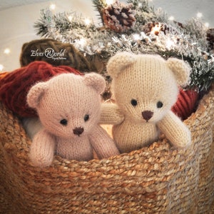 Teddy Bear knitting pattern, Knitted animal toy, Back & Forth Pattern