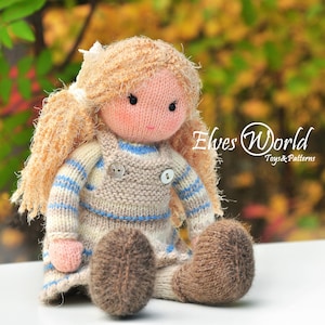 Knit doll pattern Pattern toy Pattern doll pdf Patterns pdf toy Pattern baby toy Making doll knit Toy knitting pattern Knitted doll making