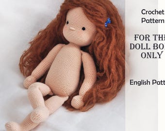 Waldorf Doll Crochet Pattern PDF – 42 cm Doll Body, English Pattern
