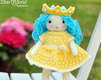 Knitting pattern for Little Doll Princess of Elves Annie.