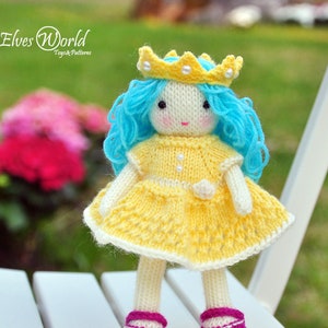 Knitting pattern for Little Doll Princess of Elves Annie.