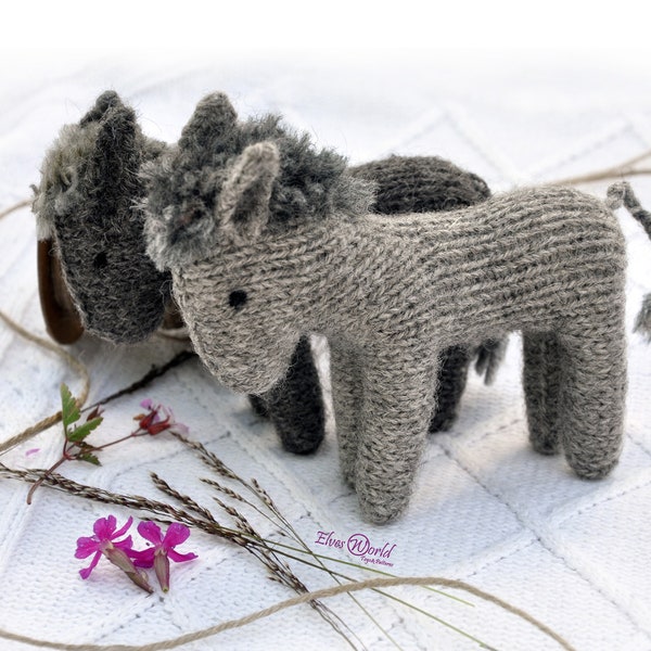 Knitting pattern for Donkey Amigurumi patterns Christmas Nativity Donkey Waldorf inspired toy