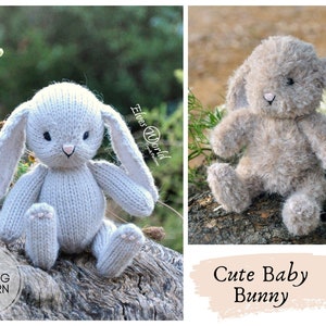 Bunny knitting pattern, Knitted animal toy, Amigurumi bunny In the round