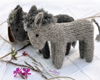 Knitting pattern for Donkey Amigurumi patterns Christmas Nativity Donkey Waldorf inspired toy