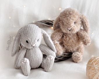 Bunny knitting pattern, Knitted animal toy Back & Forth Pattern