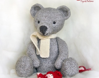 Knitting pattern toy Knitted teddy bear pattern Knit animal pattern for children Stuffed Soft Toy Jointed Teddy Bear Classic Teddy Bear Baby