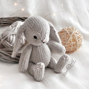 Bunny Knitting Pattern, Knitted Animal Toy, Amigurumi Bunny in the ...