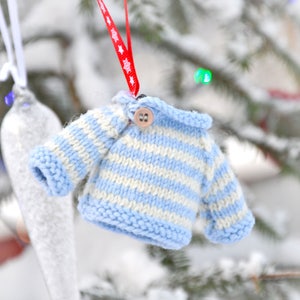 Knitting patterns Christmas Ornament Ugly Sweater Christmas tree pattern Home Decor Hanging Decoration DIY knit image 3