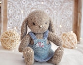 Bunny Knitting Pattern, Knitted Animal Toy, Amigurumi Bunny