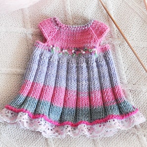 Teddy Bear and Doll Clothes Knitting Pattern PDF, Toy Dress and Bonnet ...