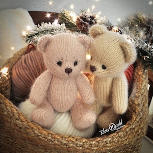 Teddy Bear knitting pattern, Knitted animal toy, In the round Pattern imagen 6