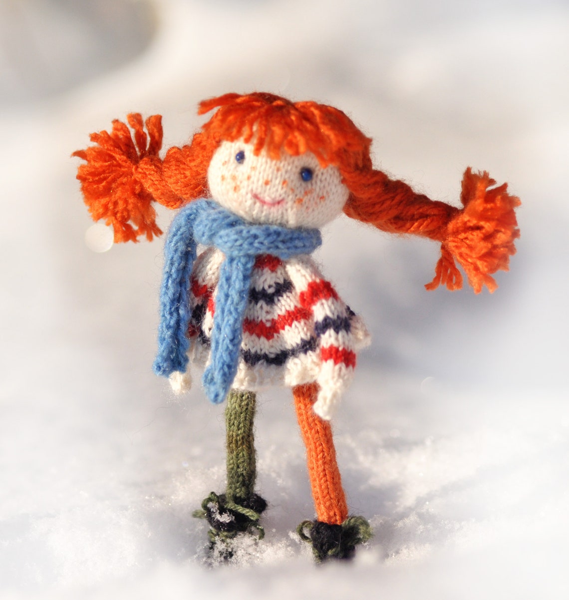 Doll Knitting Pattern for Lotta Doll With Ginger Red Hair Etsy UK