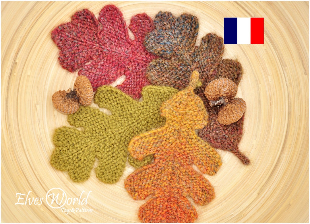 Knitting Pattern Oak Leaf Ornament Knitted Oak Leaves Pdfpattern Knit