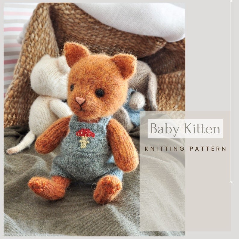 Knitting pattern kitten amigurumi knitted toy outfits