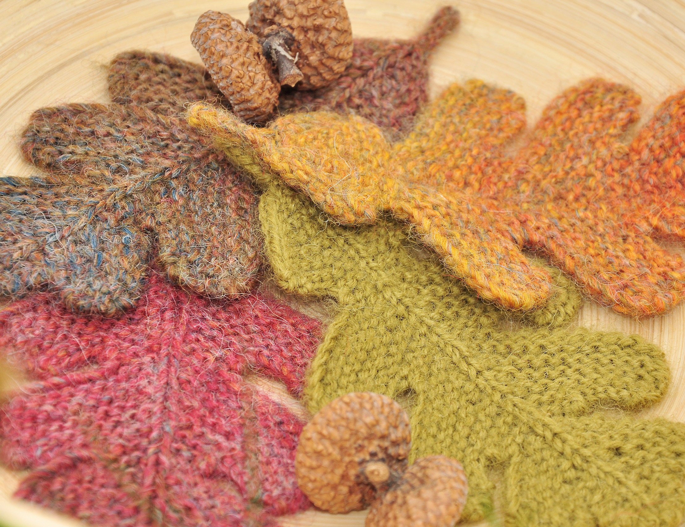 Knitting Pattern Oak Leaf Ornament Knitted Oak Leaves Etsy UK