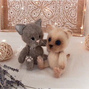 Kitten knitting pattern, knitted animal toy, amigurumi cat doll with outfits image 6