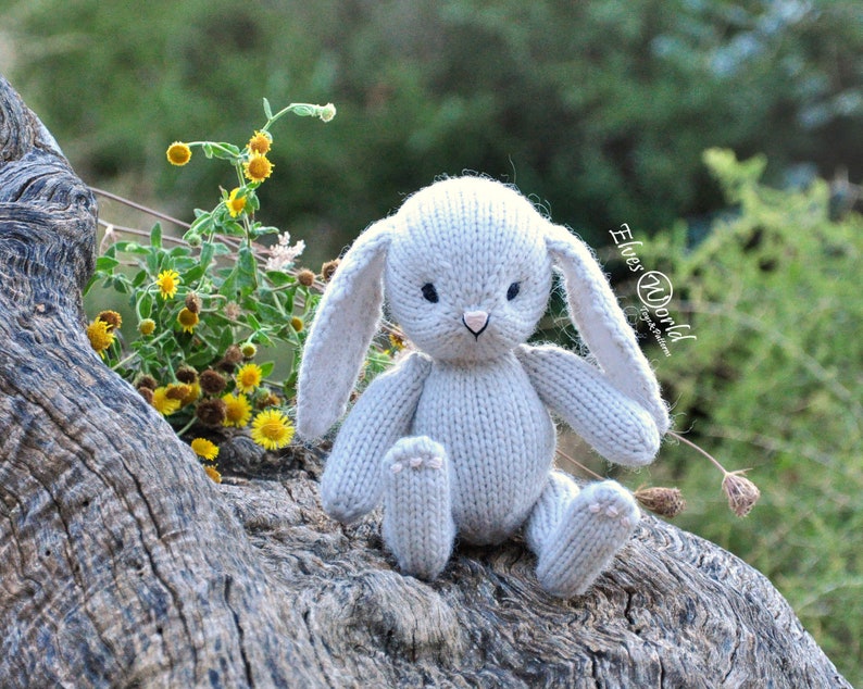 Bunny knitting pattern, knitted animal toy, amigurumi bunny image 5