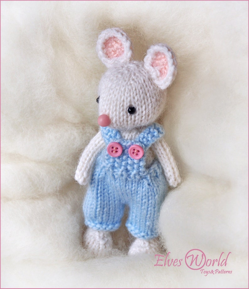 Toy mouse Knitting pattern PDF Knitted animal pattern Stuffed Etsy