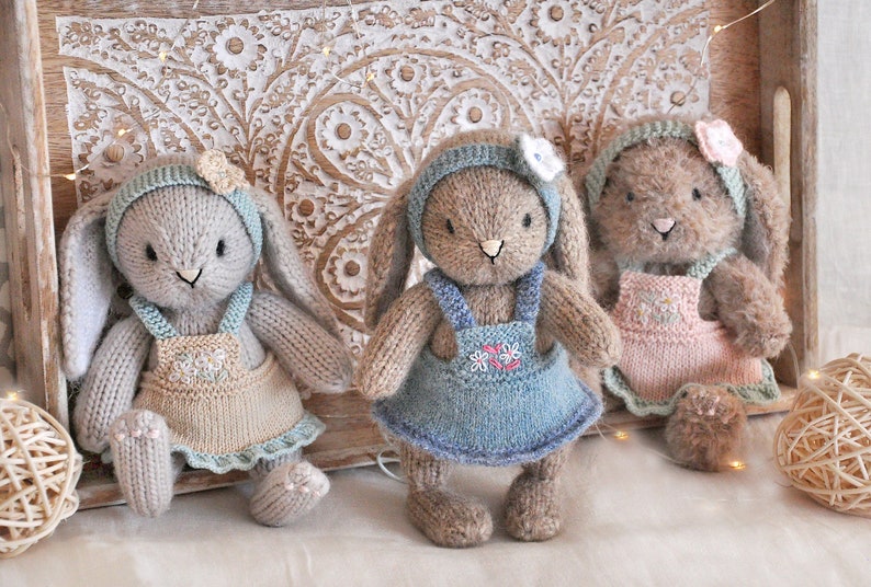 Bunny knitting pattern, knitted animal toy, amigurumi bunny image 7