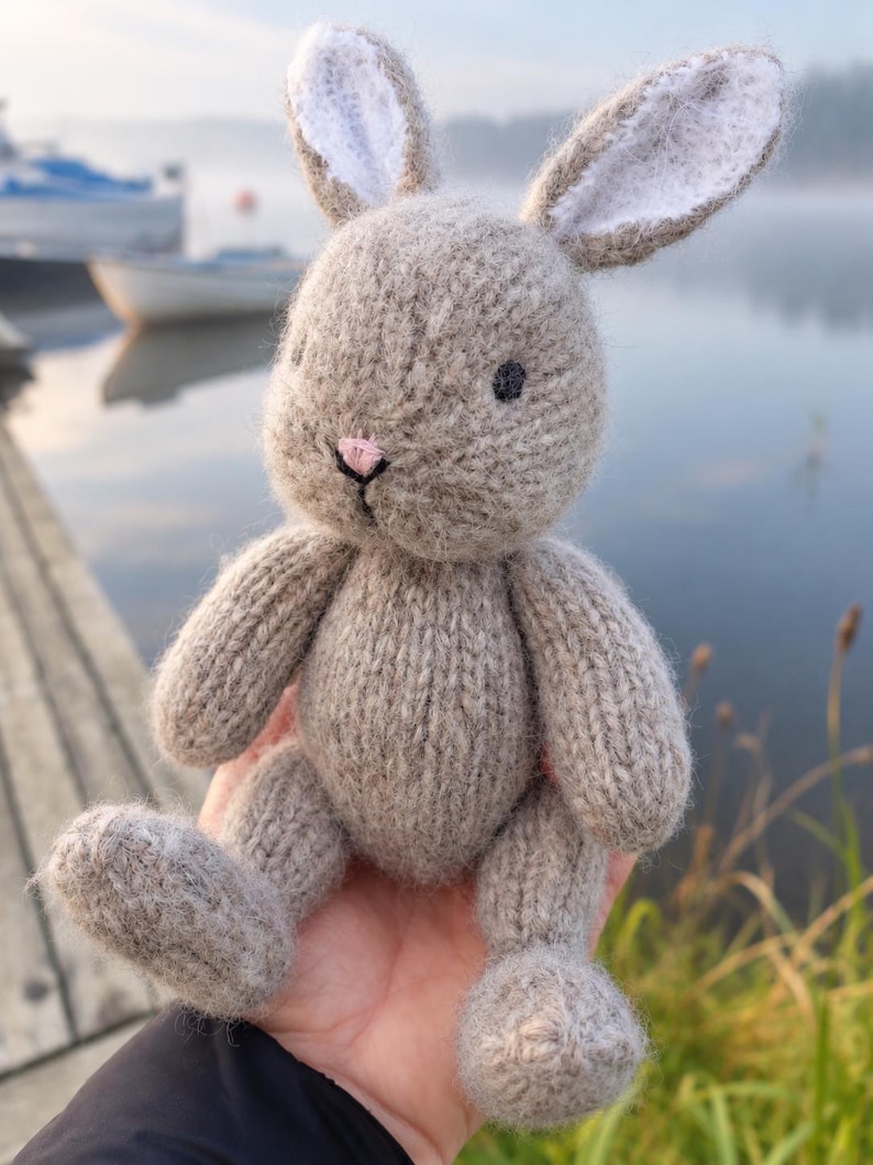 Rabbit Pattern Blue Bunny Rabbit Knitting Pattern – Blue Jacket & Carrot, Animal Toy PDF ...