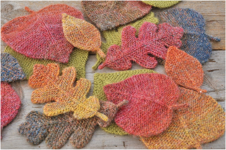 Knitting Pattern Oak Leaf Ornament Knitted Oak Leaves Burnt Etsy