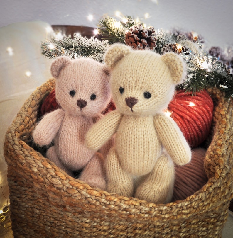 Teddy Bear knitting pattern, Knitted animal toy, In the round Pattern imagen 4